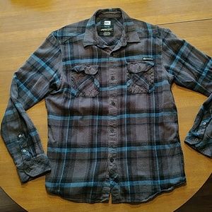 Quiksilver button up plaid flannel shirt